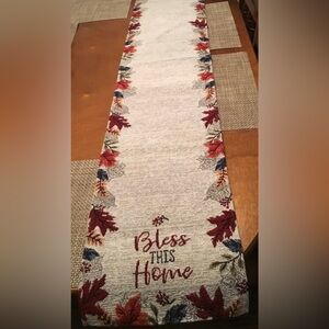 Autumn Leaf Embroidered Table Runner